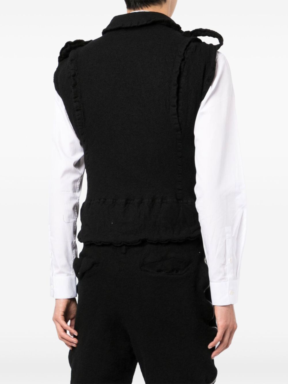 Black Comme Des Garçons  zip-pocket wool jacket