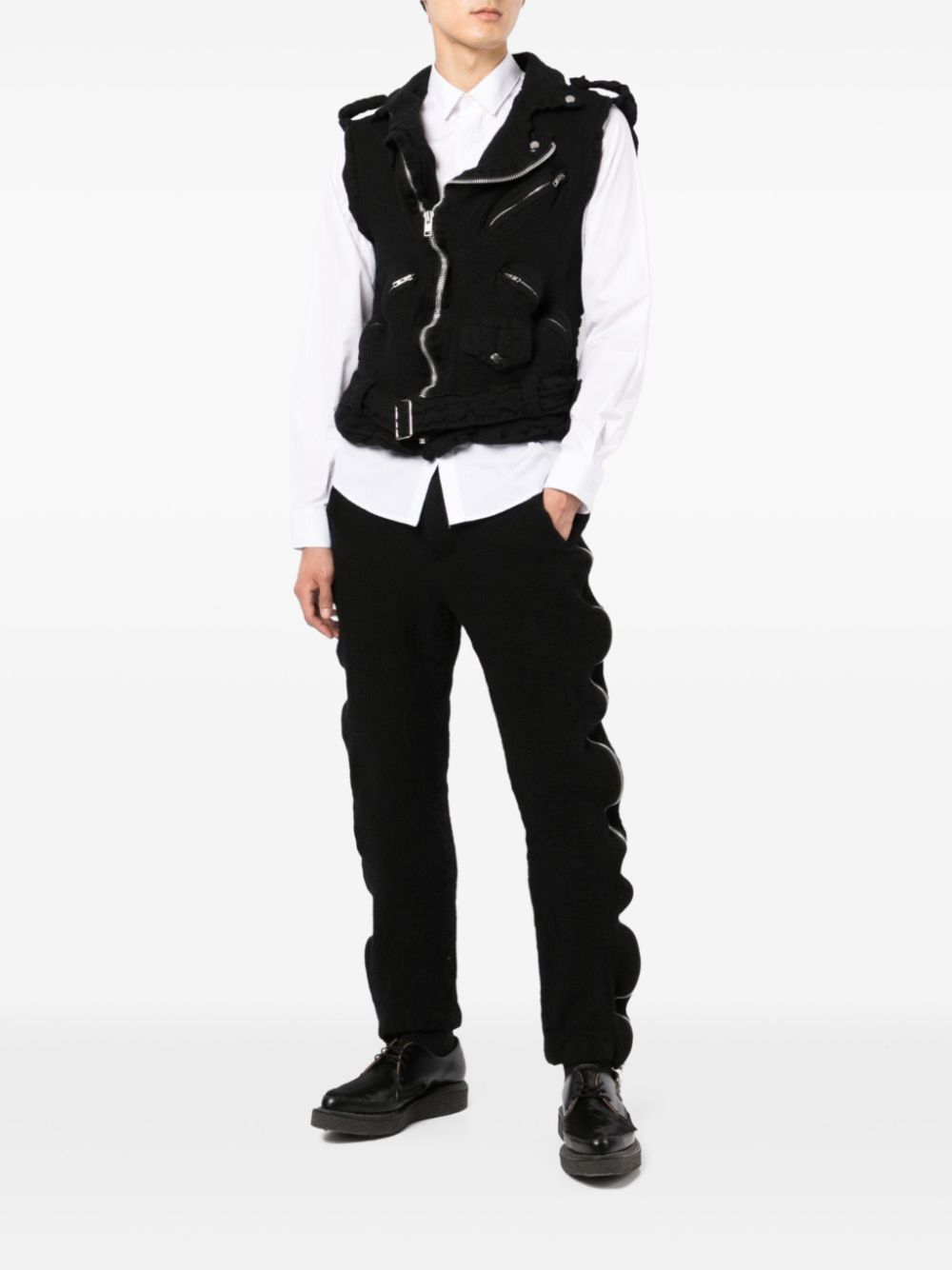 Black Comme Des Garçons  zip-pocket wool jacket