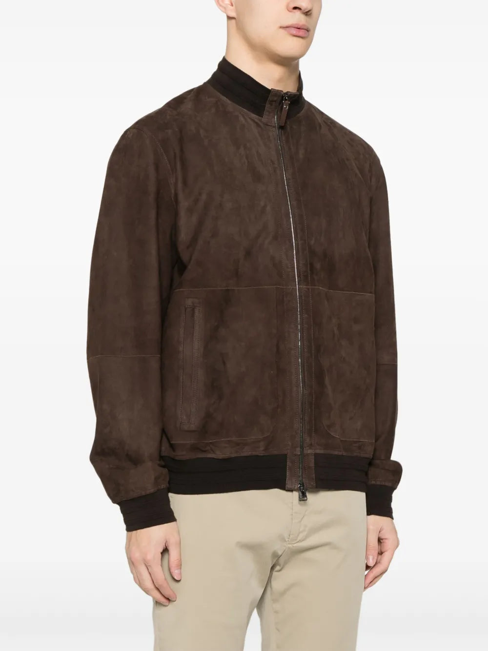 Canali suede bomber jacket