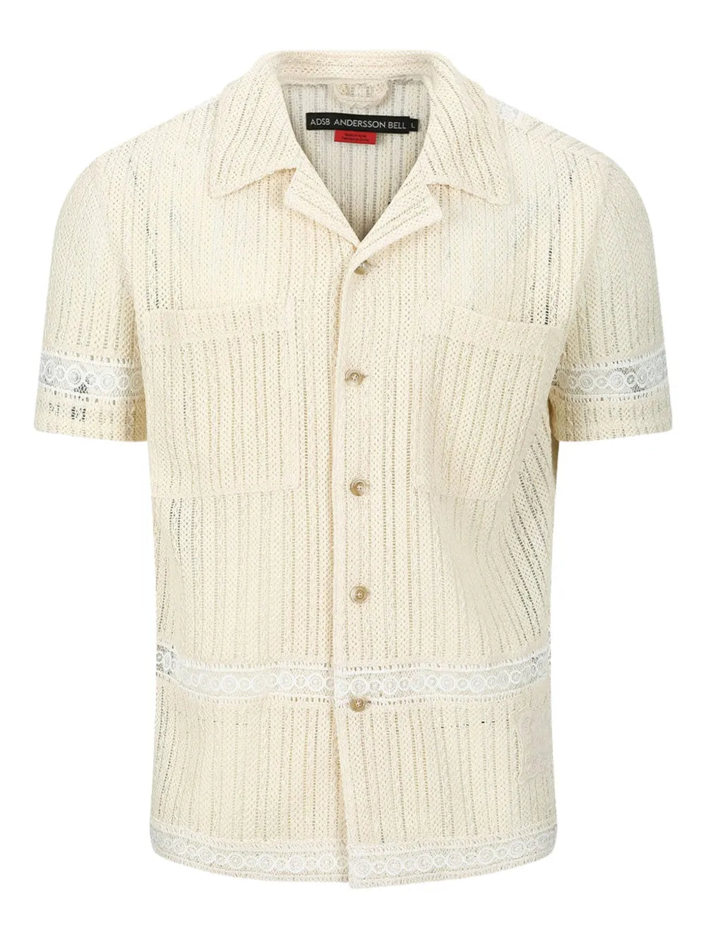 Andersson Bell  lace-trimmed ribbed shirt