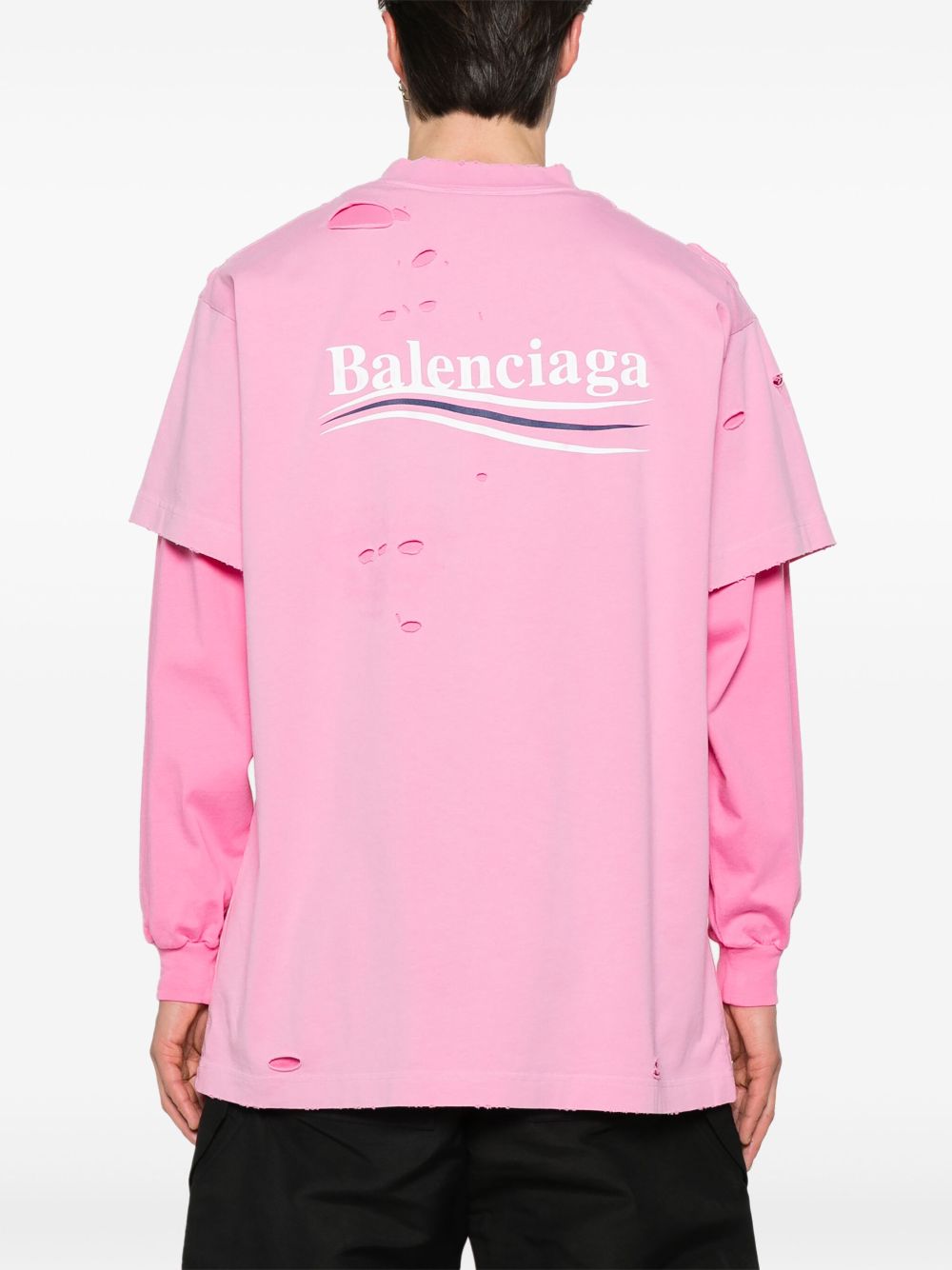 Balenciaga  destroyed layered T-shirt
