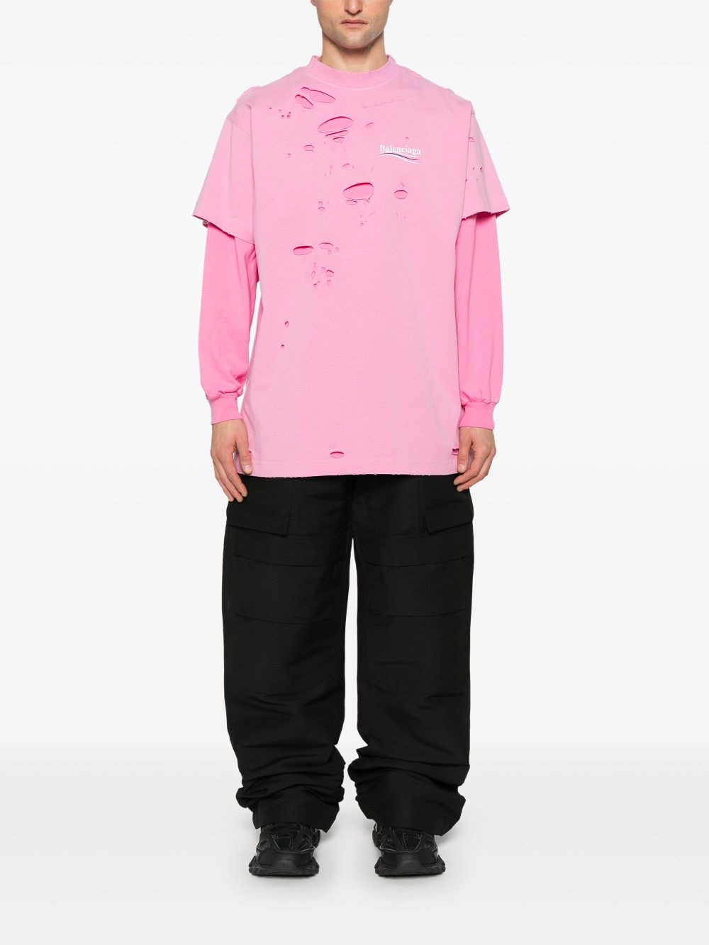 Balenciaga  destroyed layered T-shirt