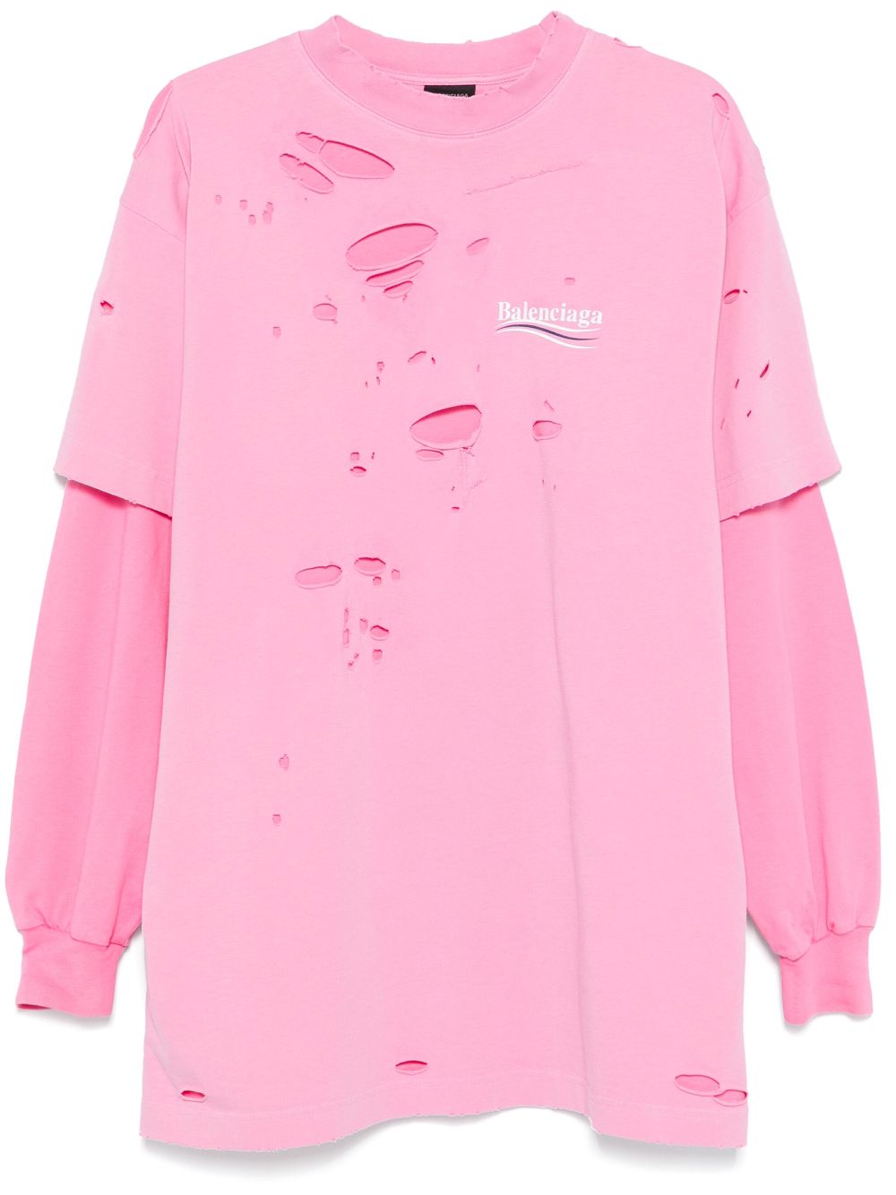 Balenciaga  destroyed layered T-shirt