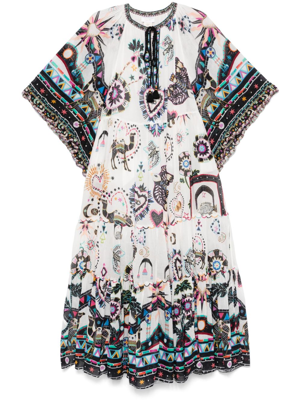 Camilla  wide-sleeve gathered maxi dress