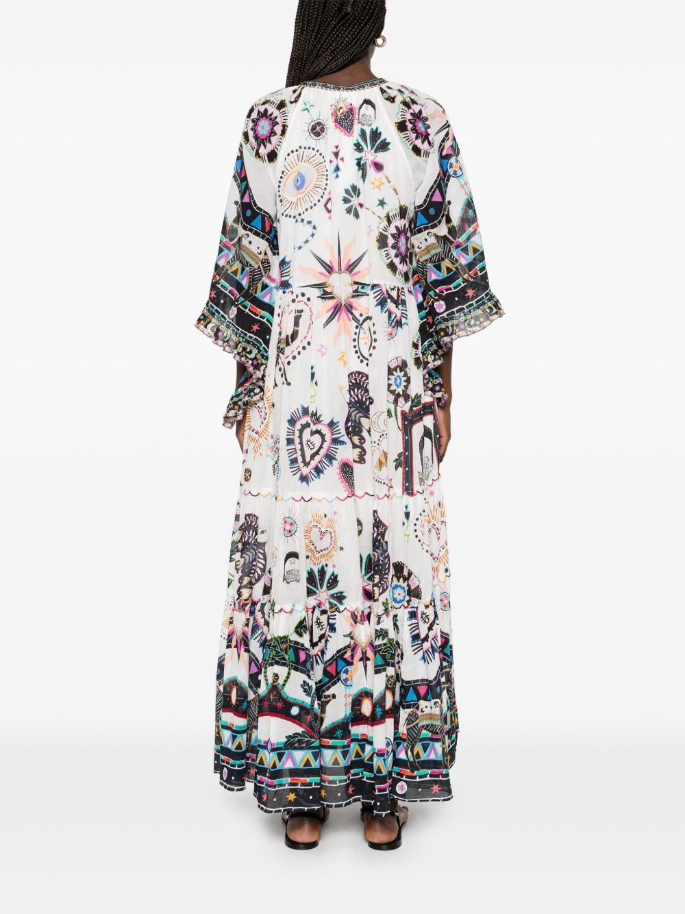 Camilla  wide-sleeve gathered maxi dress