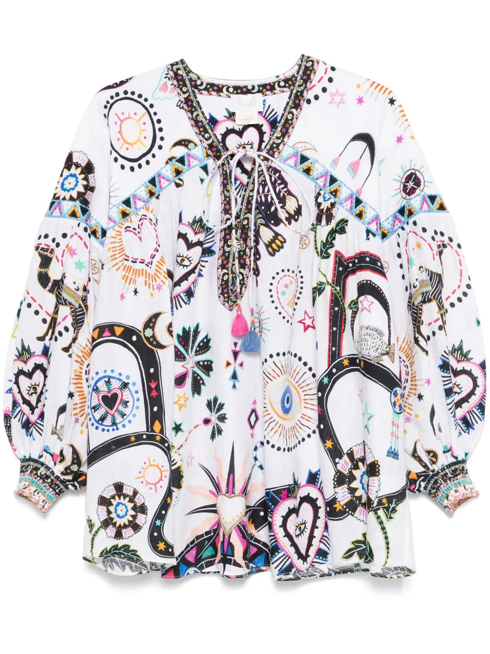 Camilla  neck-tie blouse
