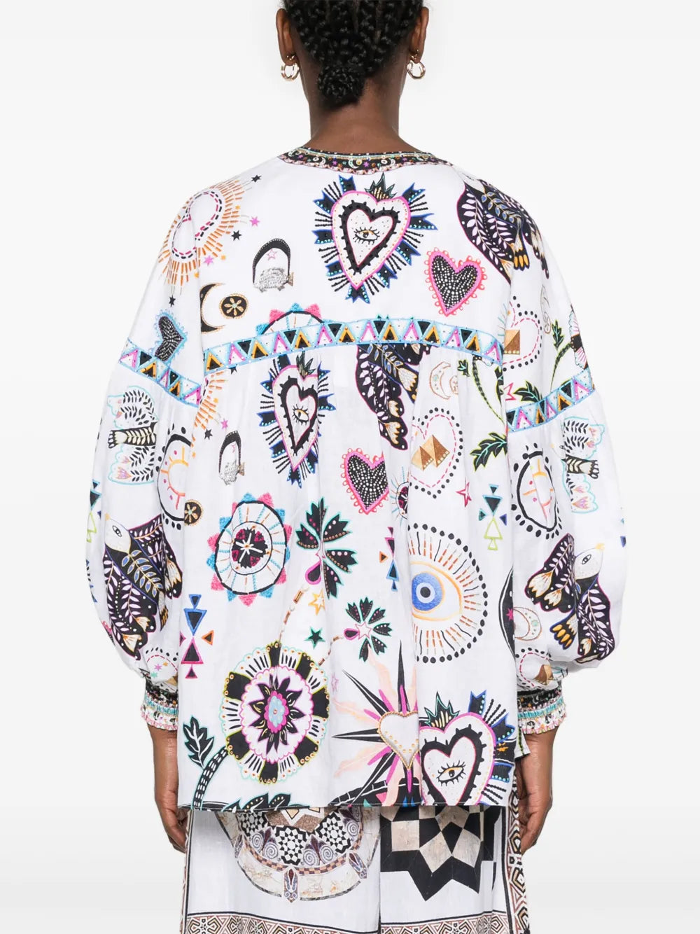 Camilla neck-tie blouse