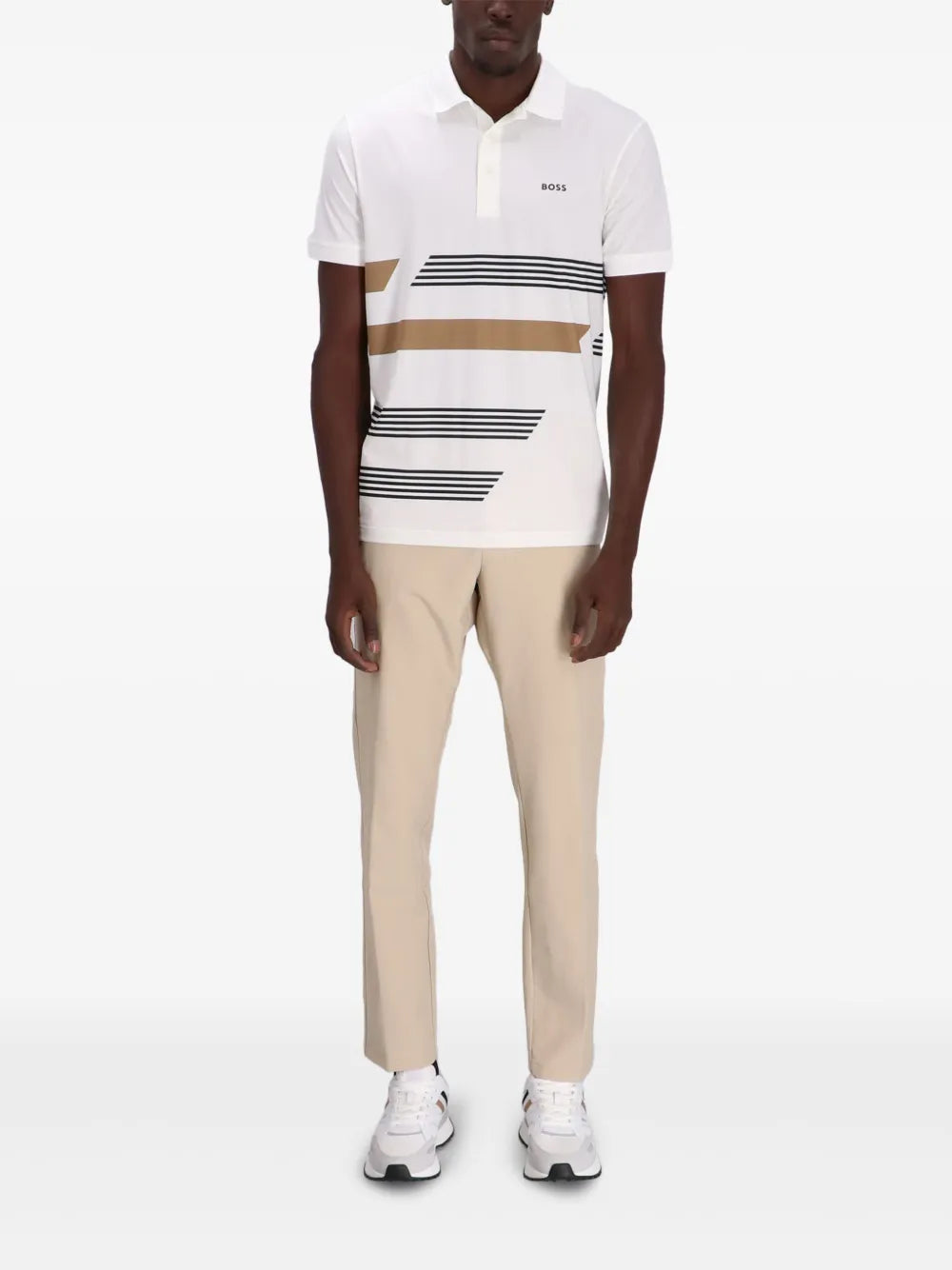 BOSS  stripe-print polo shirt