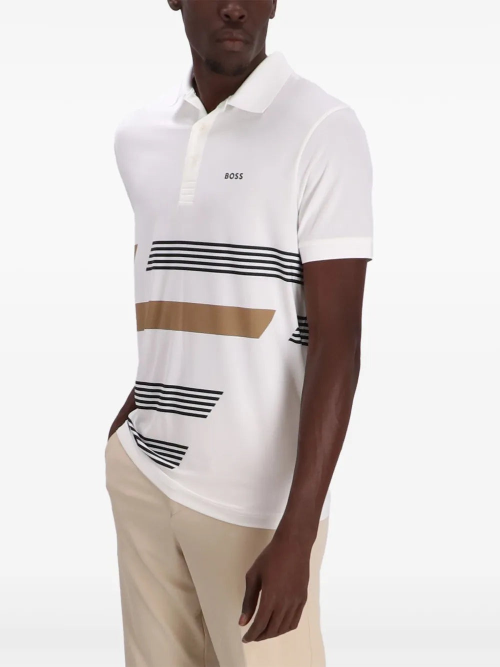 BOSS  stripe-print polo shirt