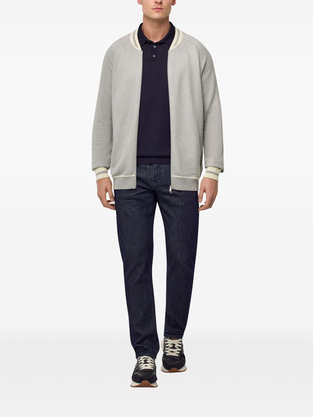 Boggi Milano fine-knit bomber jacket