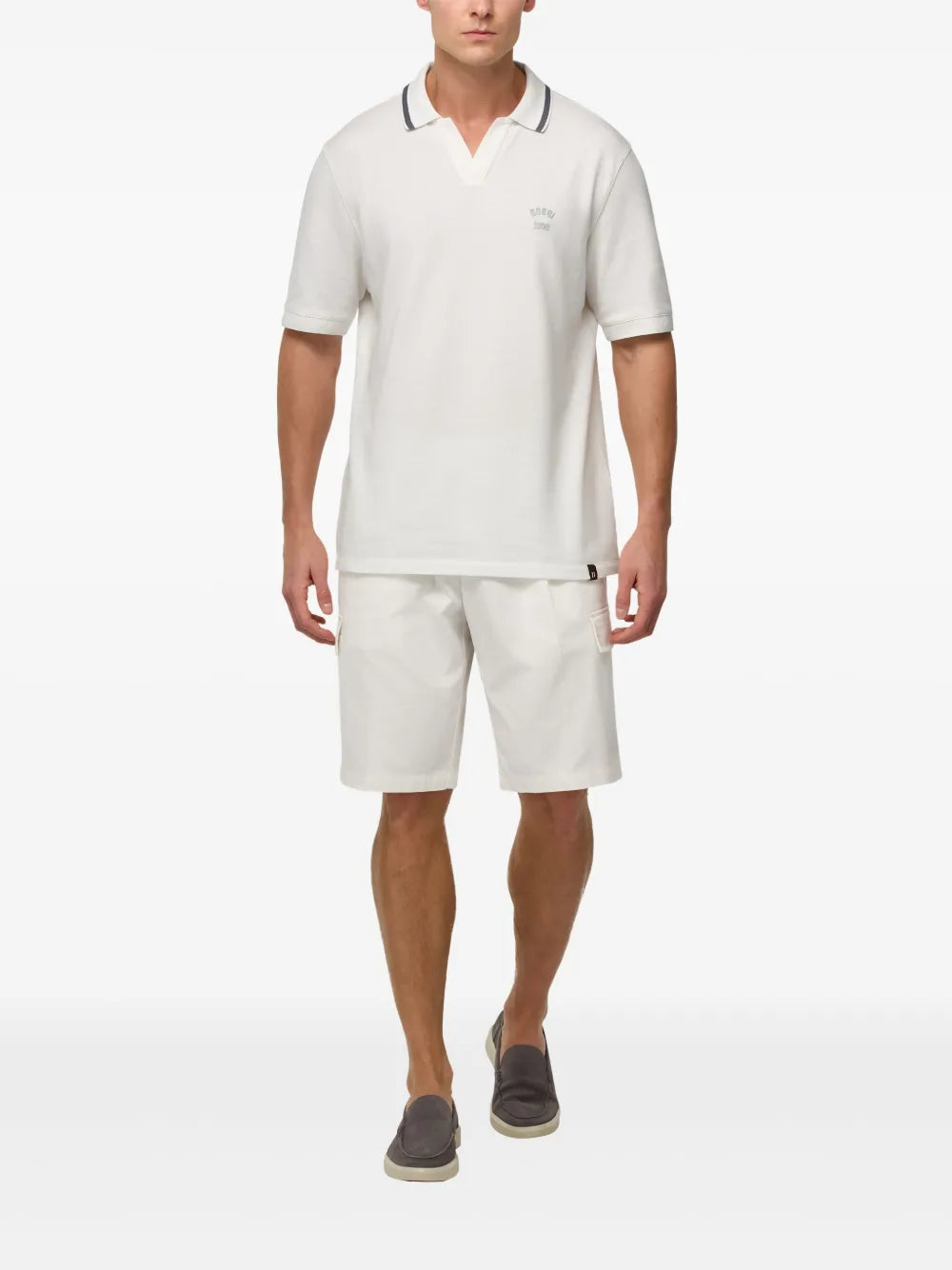 Boggi Milano piqué-weave cotton polo shirt