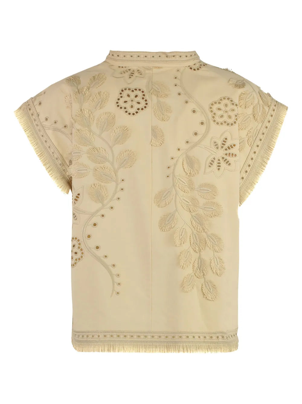 Alberta Ferretti  embroidered fringe-edge top