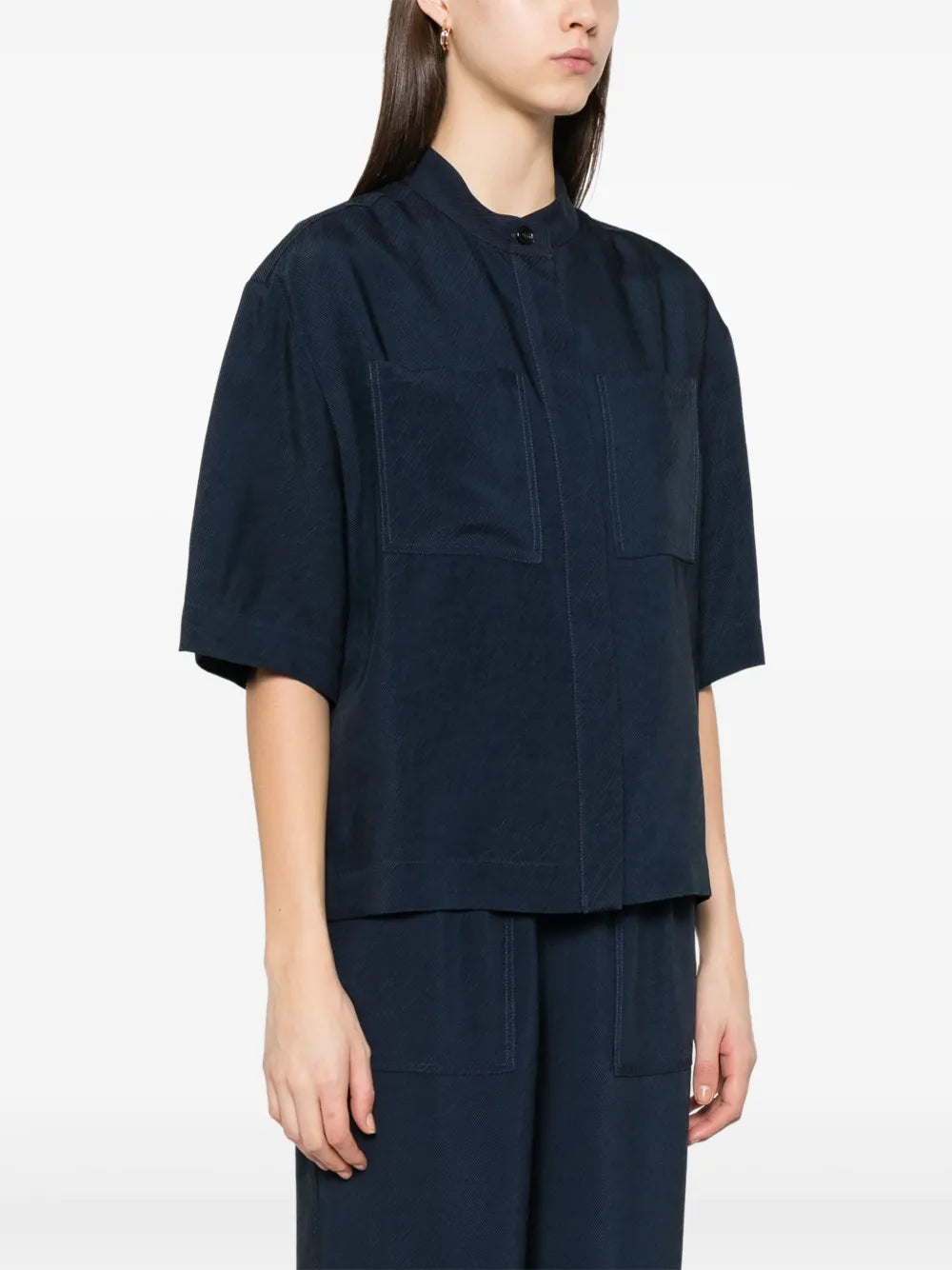 BOSS  band-collar shirt