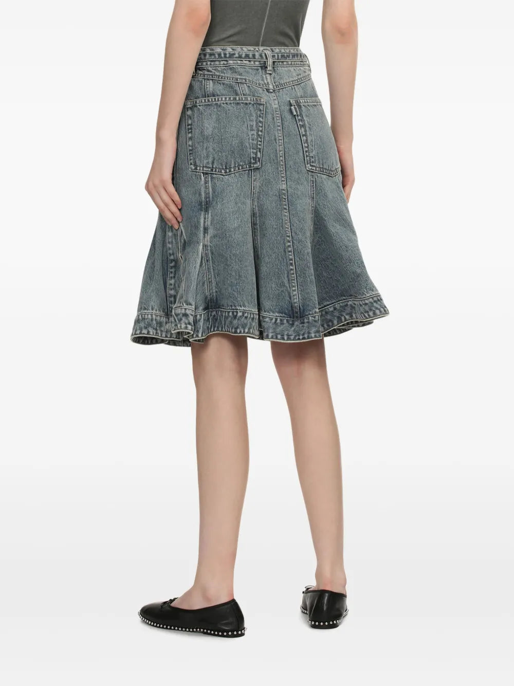 3.1 Phillip Lim grey   belted denim skirt