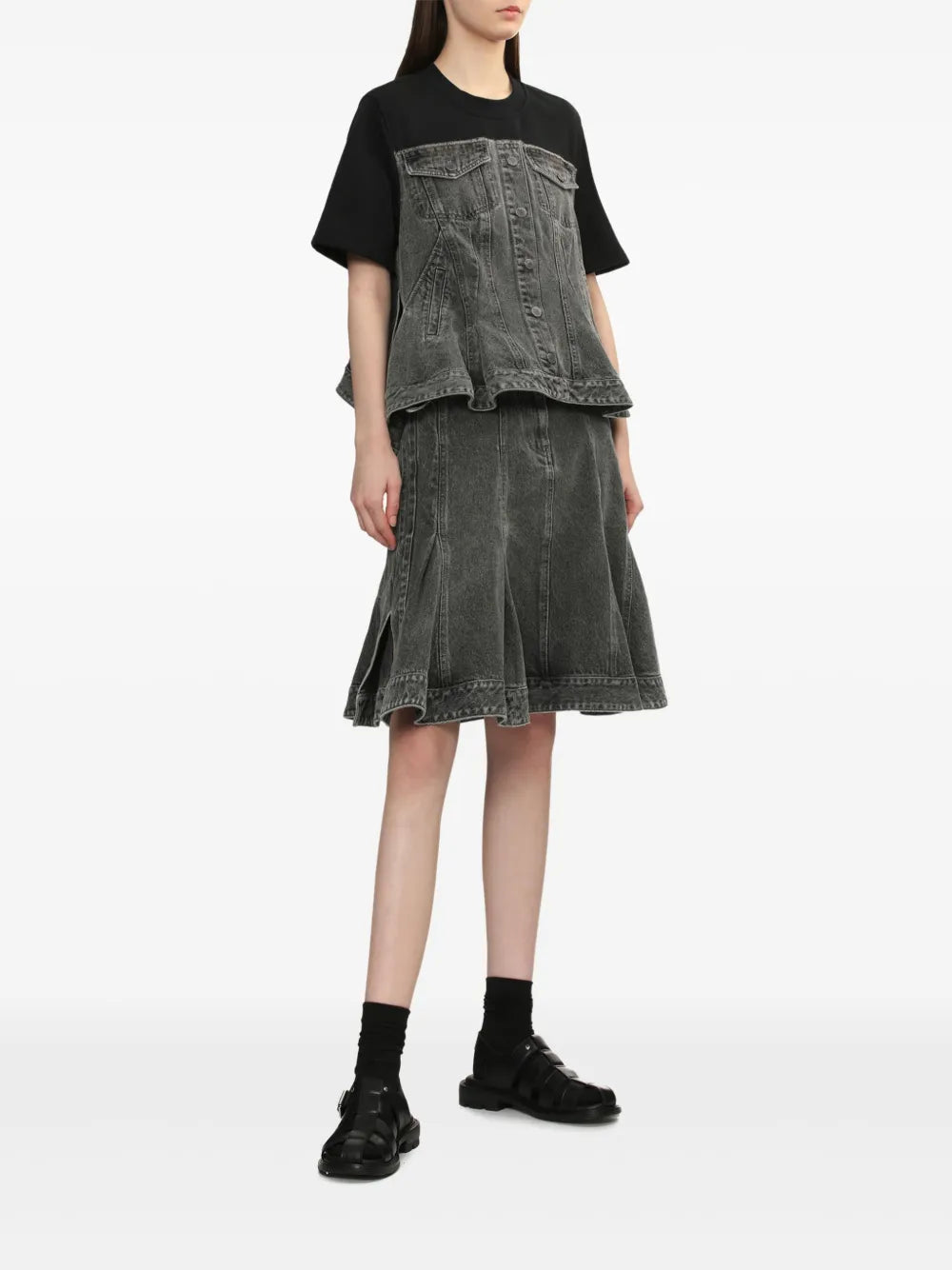 3.1 Phillip Lim grey  belted denim skirt
