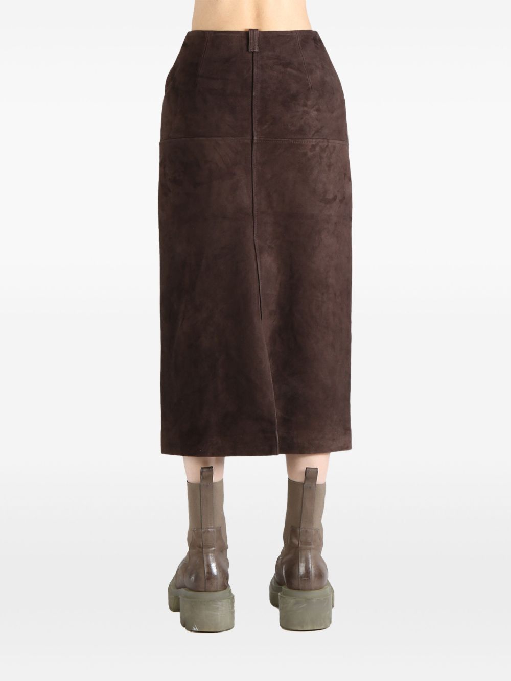 ATELIER NEW YORK suede midi skirt