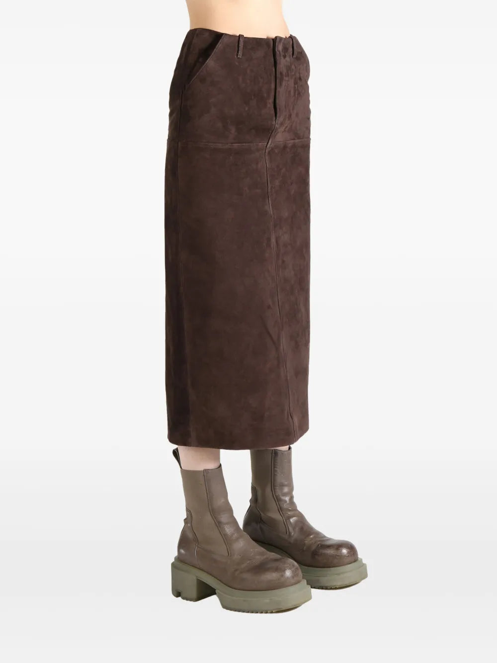 ATELIER NEW YORK  suede midi skirt