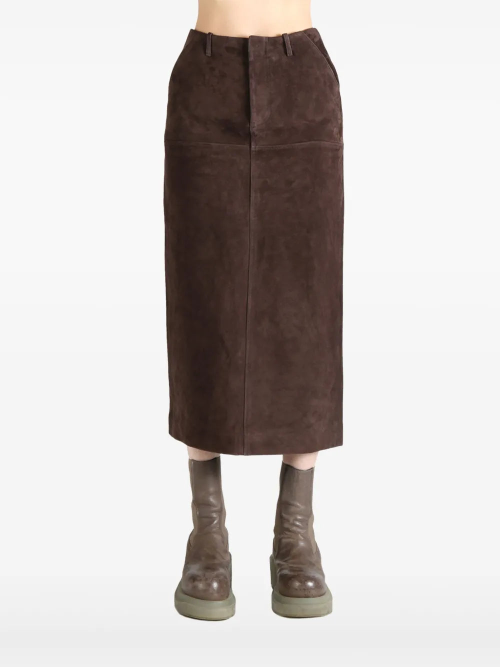 ATELIER NEW YORK  suede midi skirt