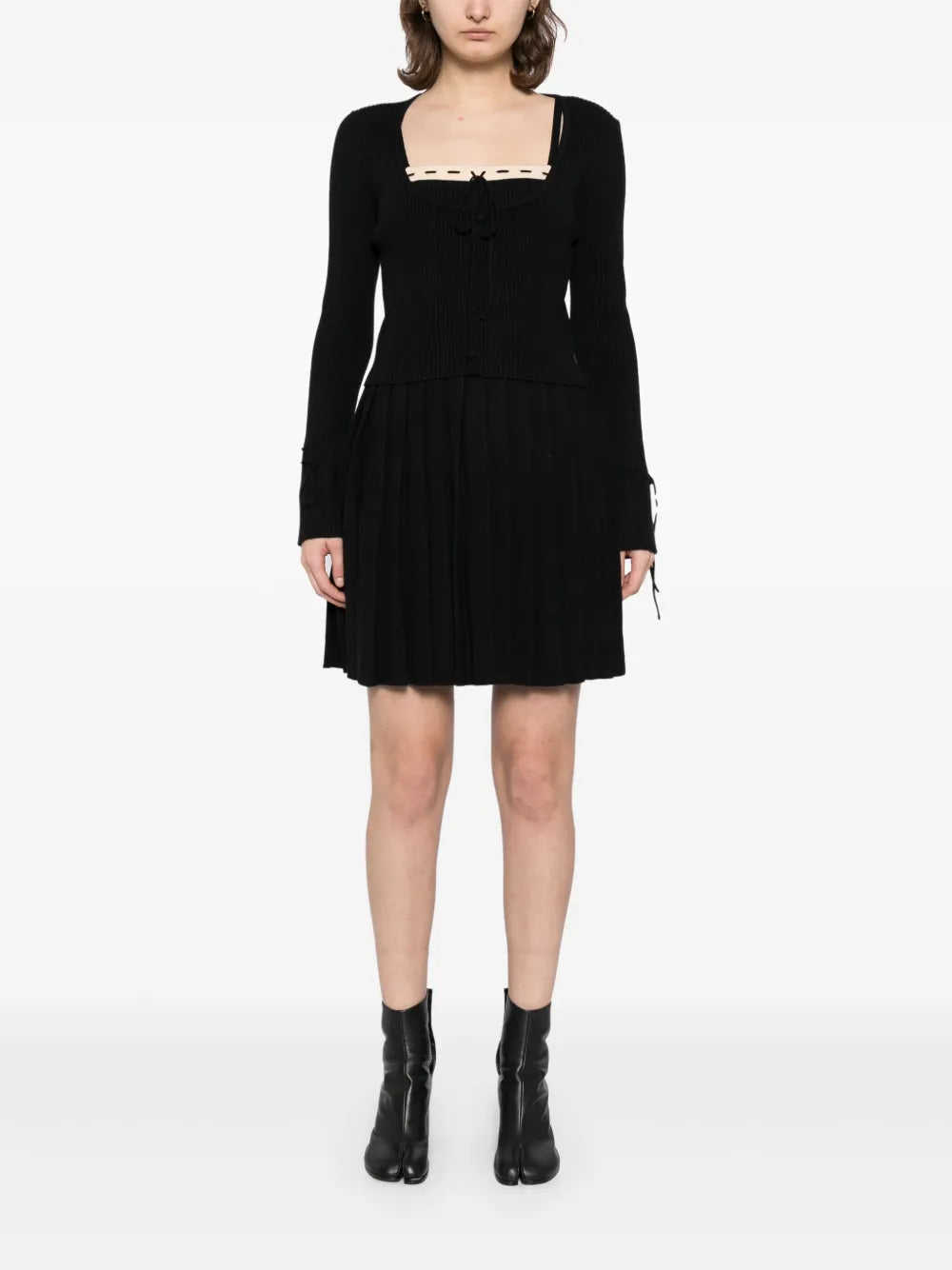 b+ab  ribbed knit cardigan and dress