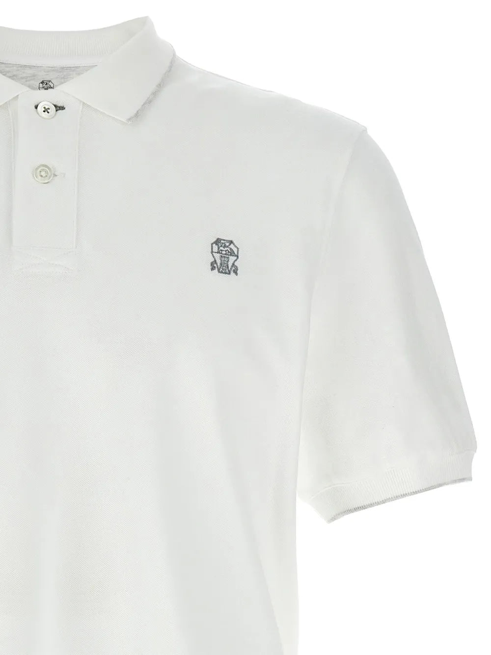 Brunello Cucinelli logo-embroidery piqué polo shirt