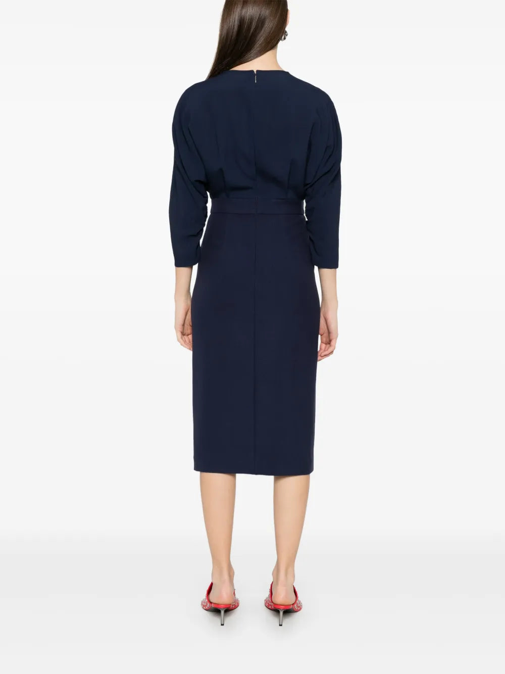 BOSS button-tab midi dress