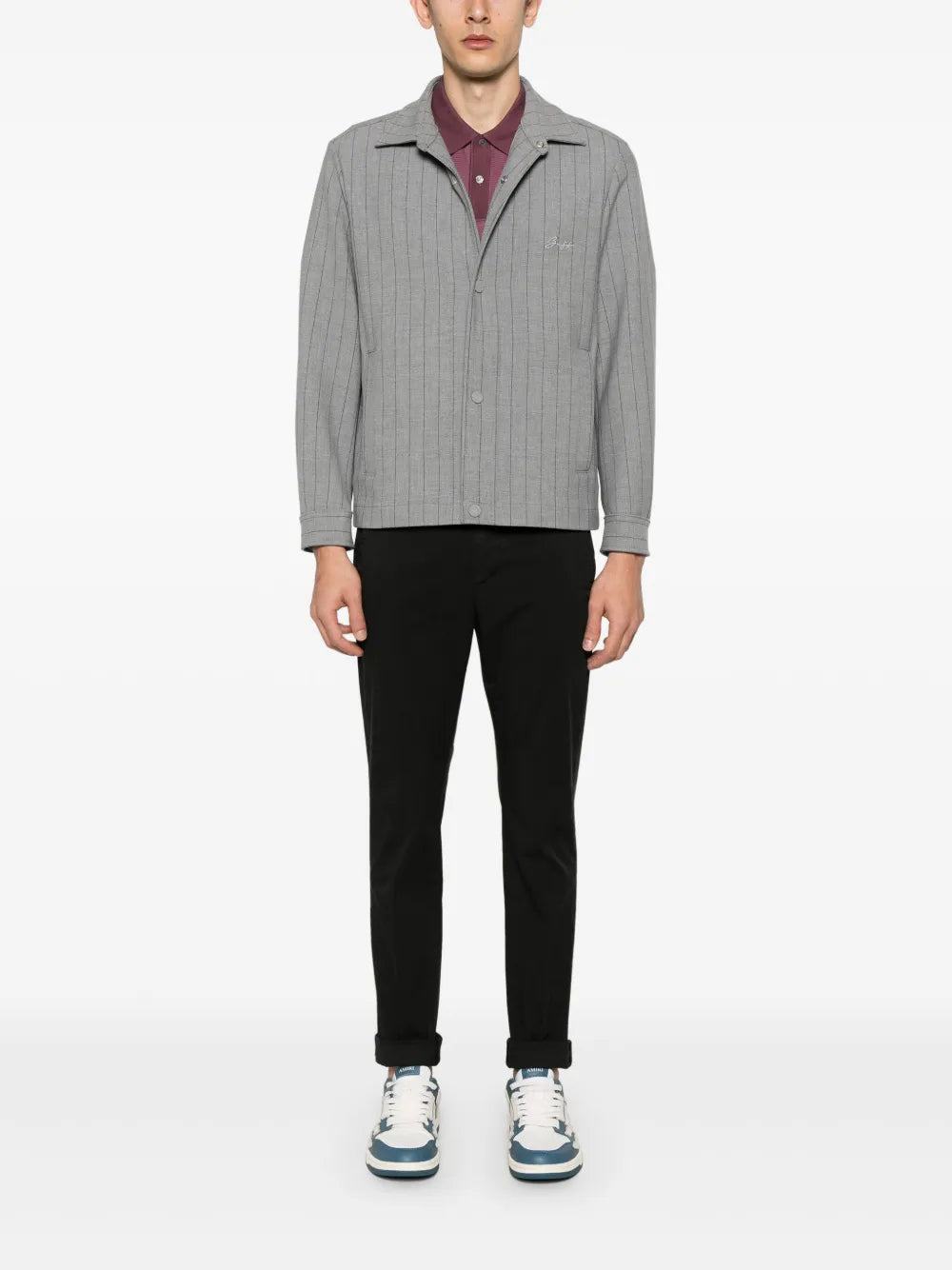 BOSS  micro-pattern polo shirt