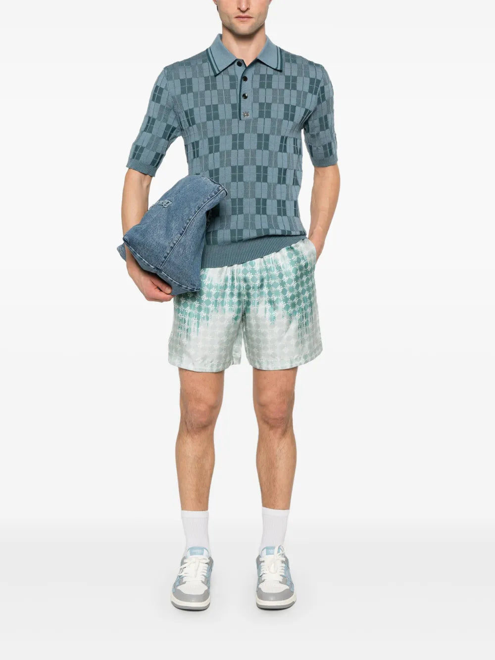 AMIRI checked polo shirt