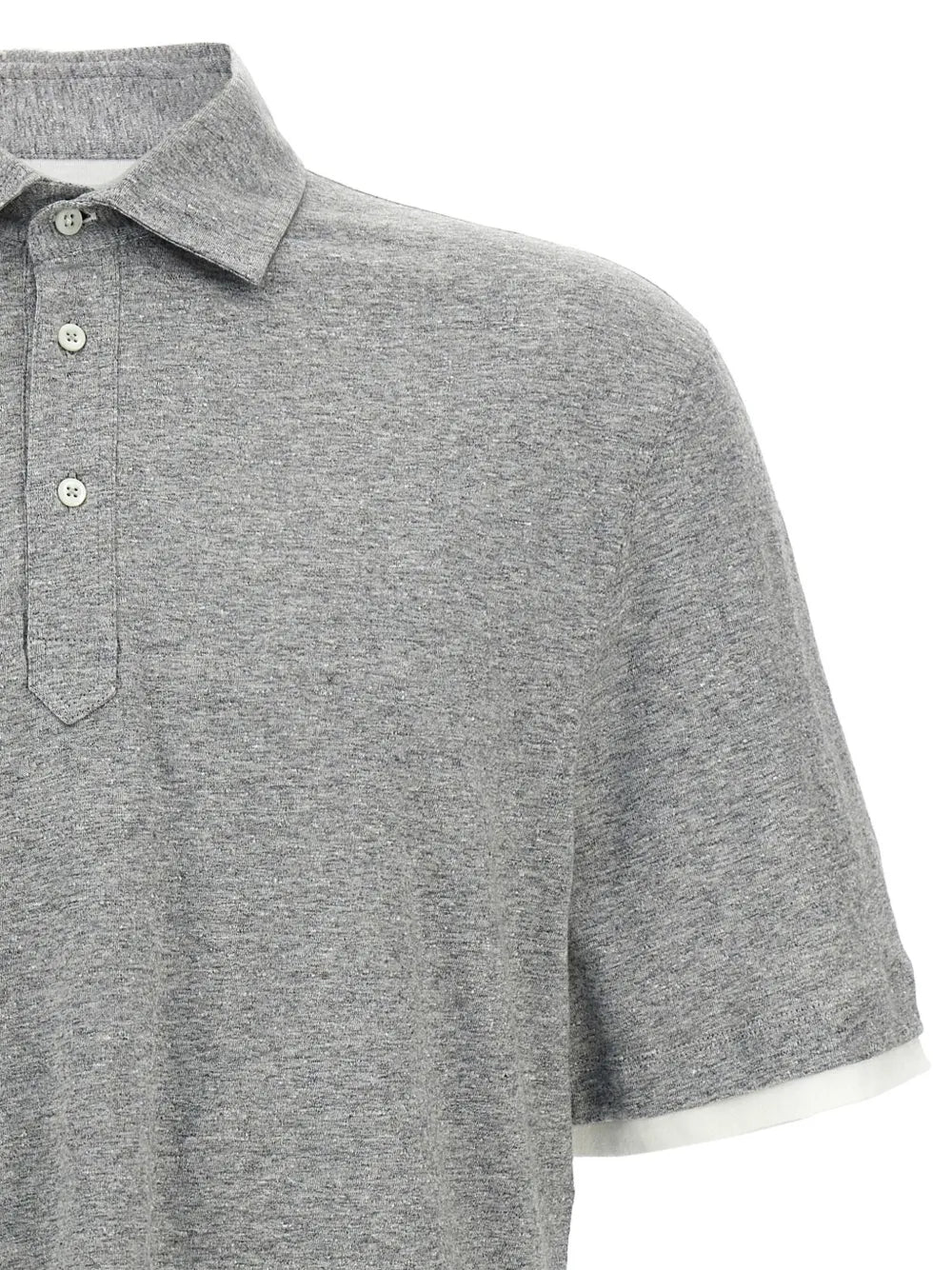 Brunello Cucinelli  mélange-effect polo shirt
