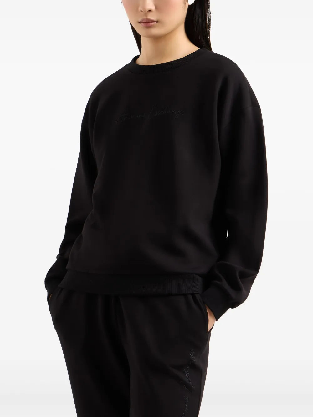 Armani Exchange  logo-embroidered T-shirt