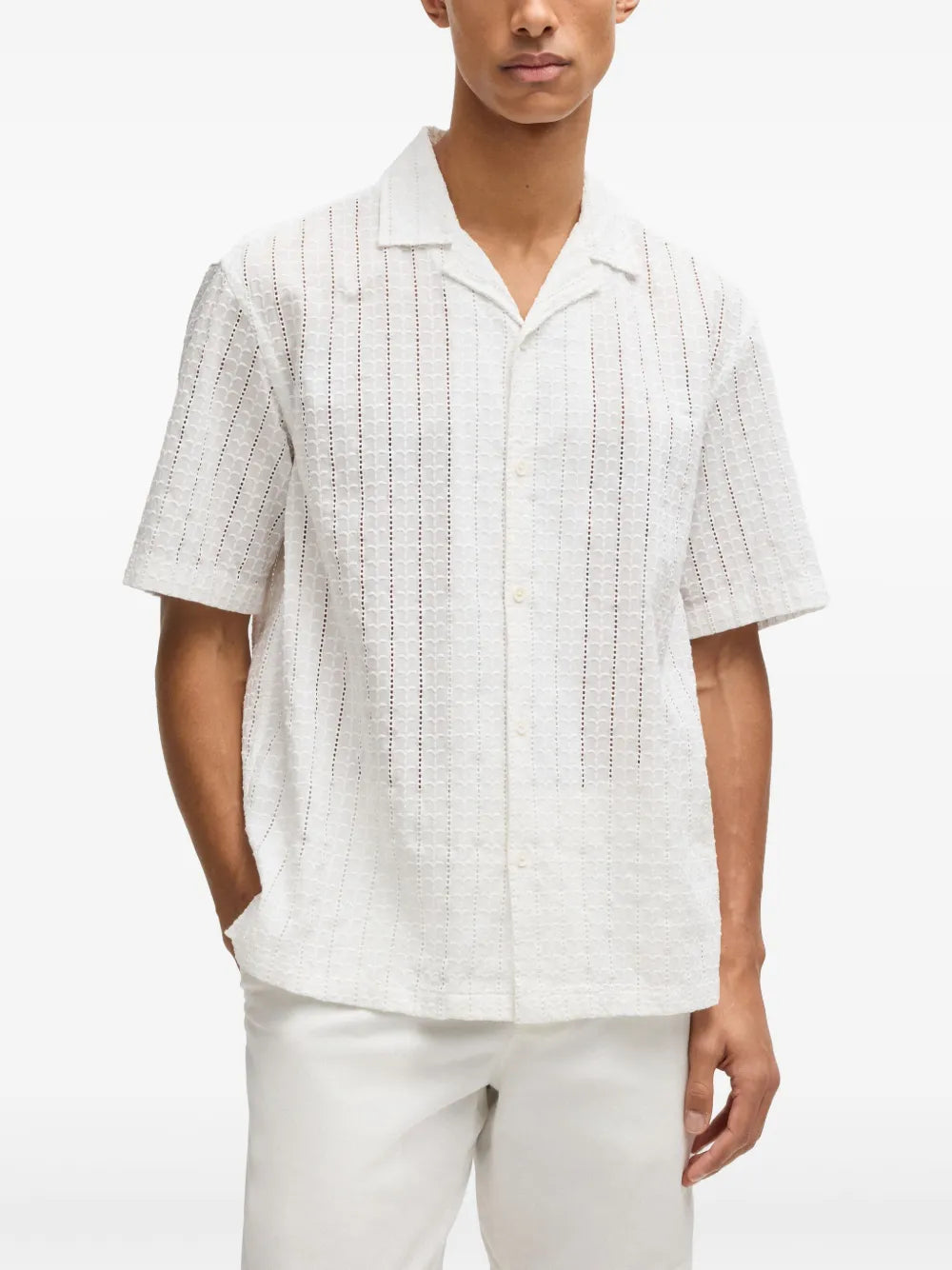 BOSS  broderie-anglaise shirt