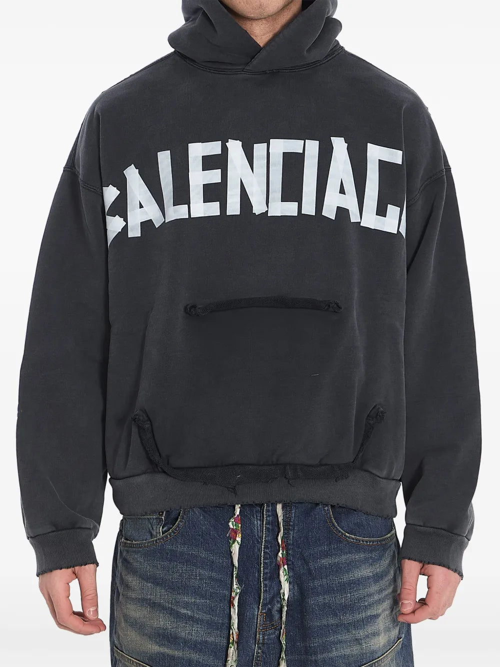 Balenciaga  Tape Type logo-print hoodie