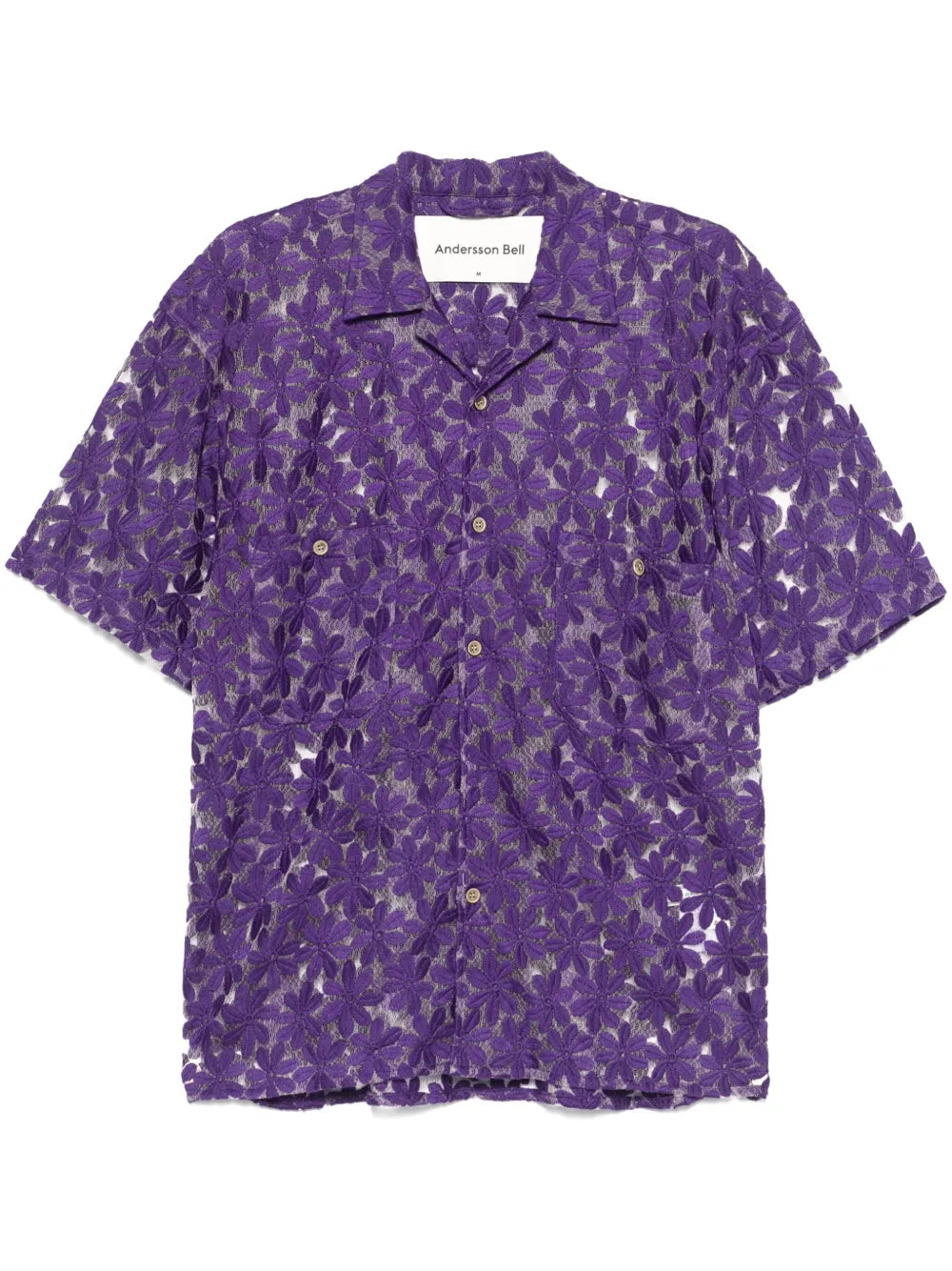 Andersson Bell  flower-embroidered sheer shirt