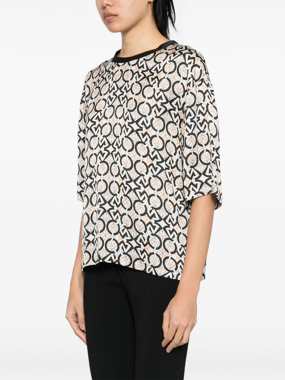 Zuhair Murad  subtitle-printed charmeuse T-shirt