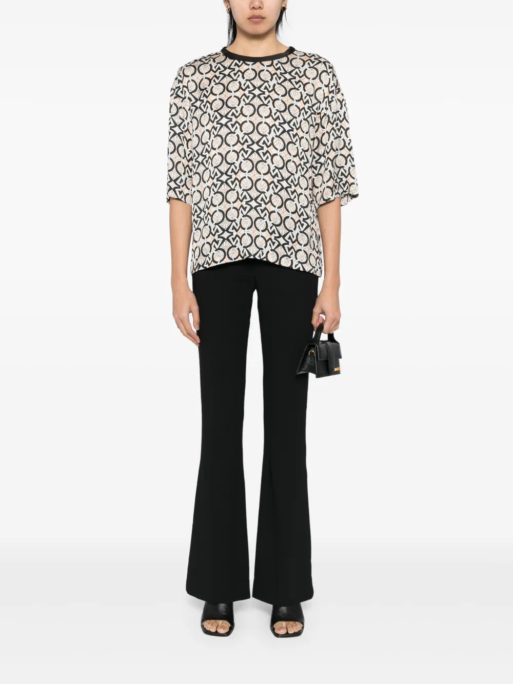 Zuhair Murad  subtitle-printed charmeuse T-shirt