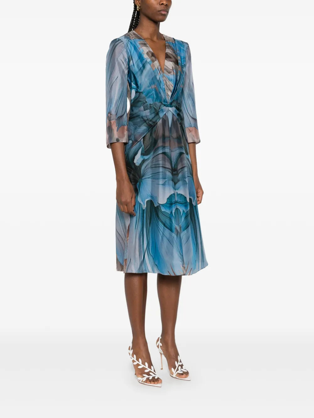 Alberta Ferretti  abstract-print midi dress