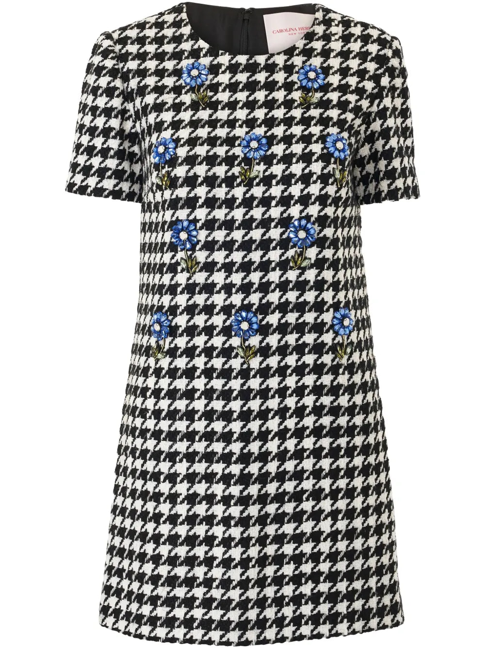 Carolina Herrera  embroidered houndstooth mini dress