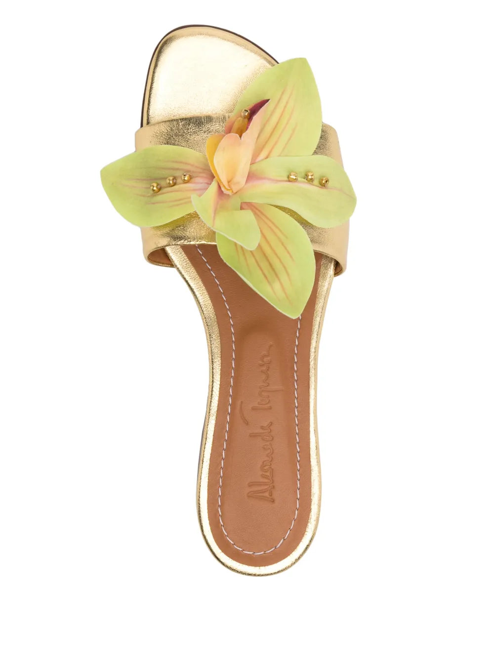 Alameda Turquesa  flower leather sandals