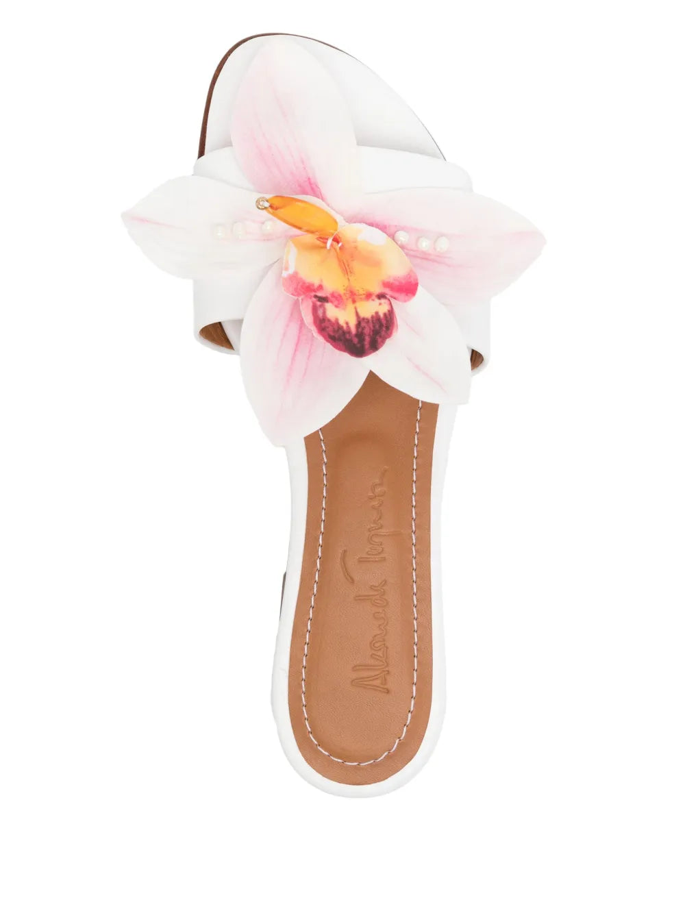 Alameda Turquesa  flower leather sandals