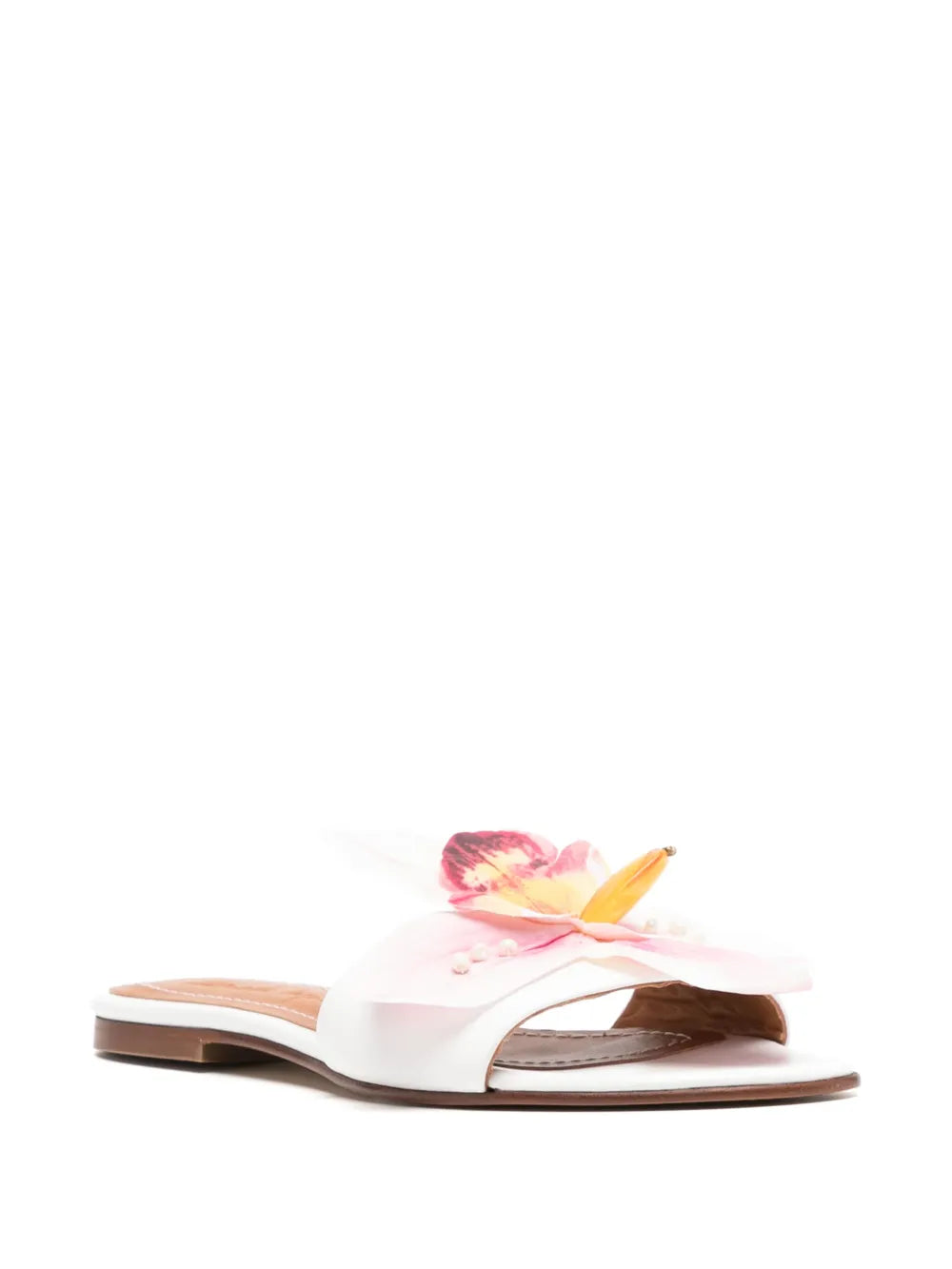 Alameda Turquesa  flower leather sandals