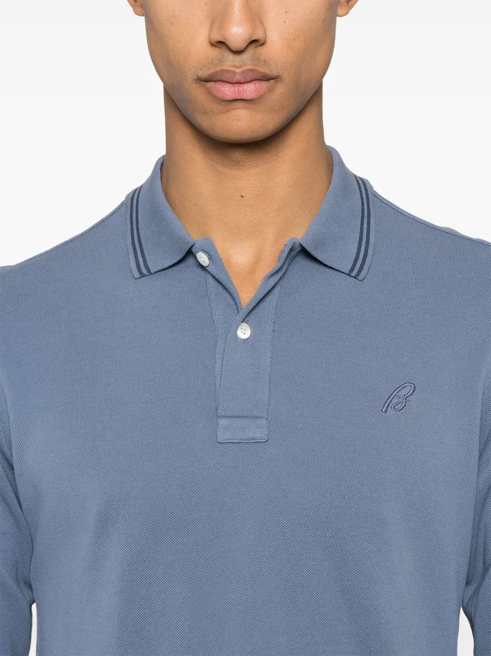 Brioni logo-embroidered polo shirt