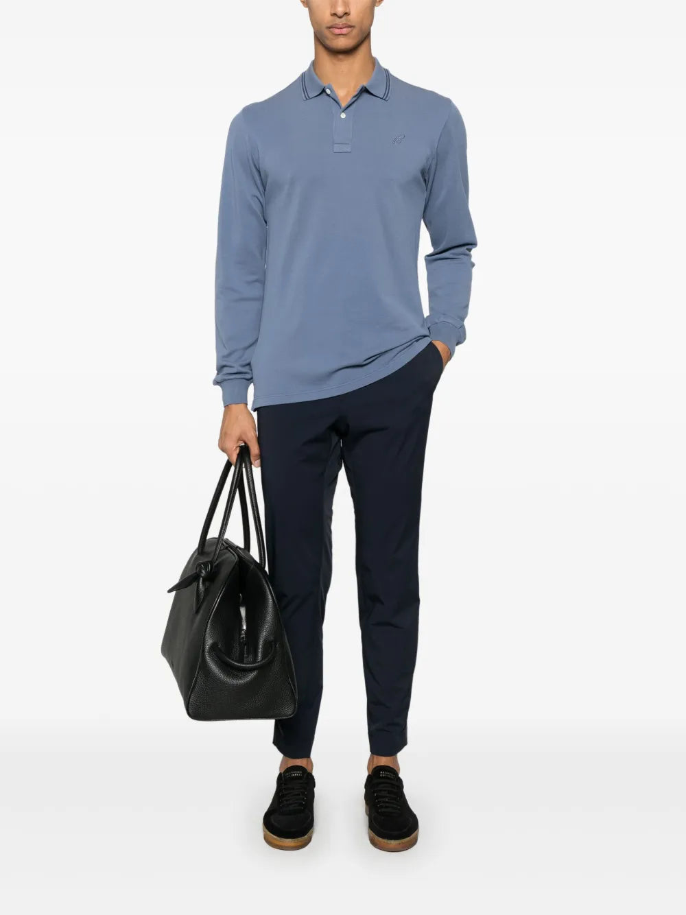 Brioni logo-embroidered polo shirt