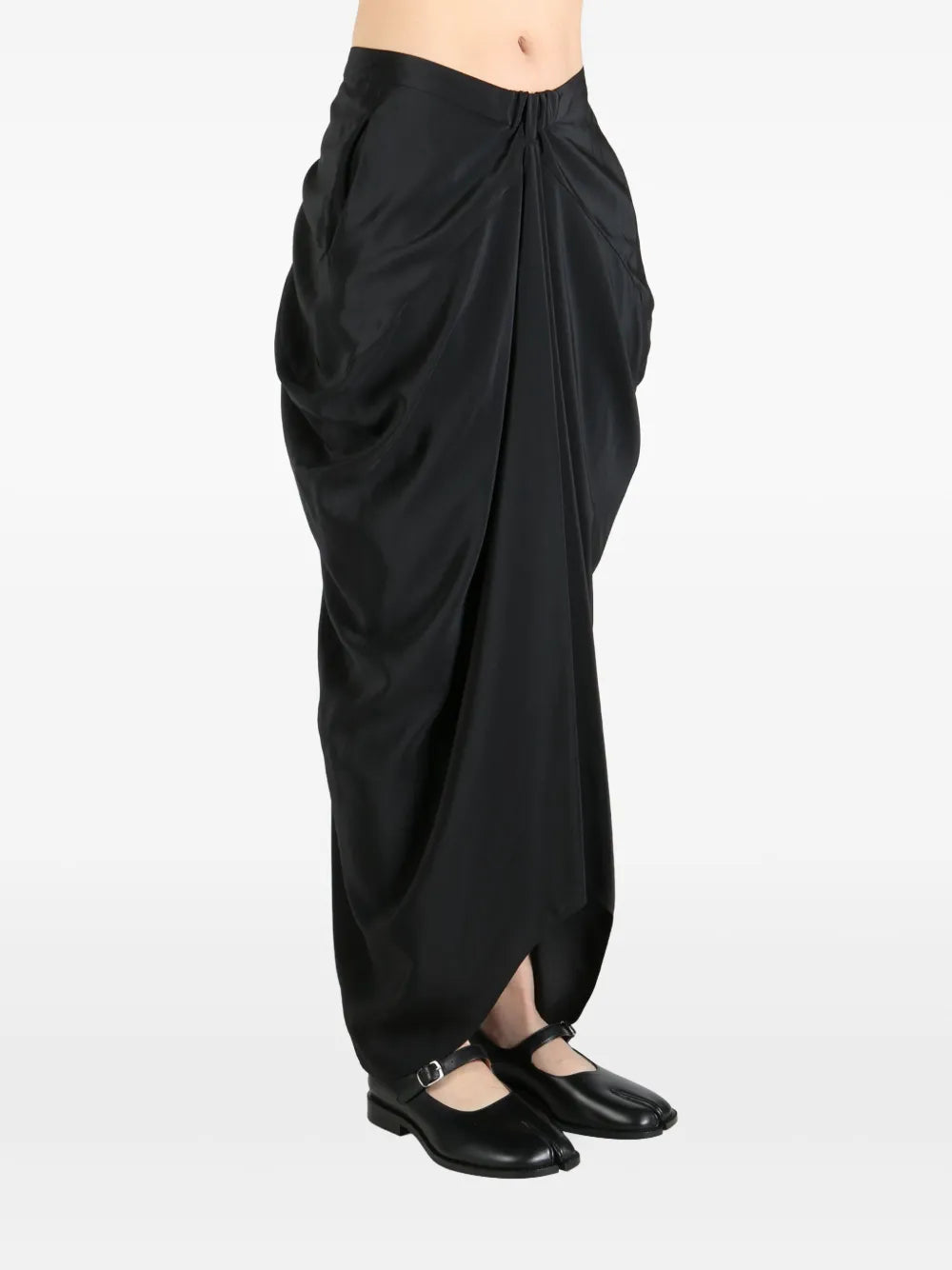 YANGKEHAN  silk draped maxi skirt