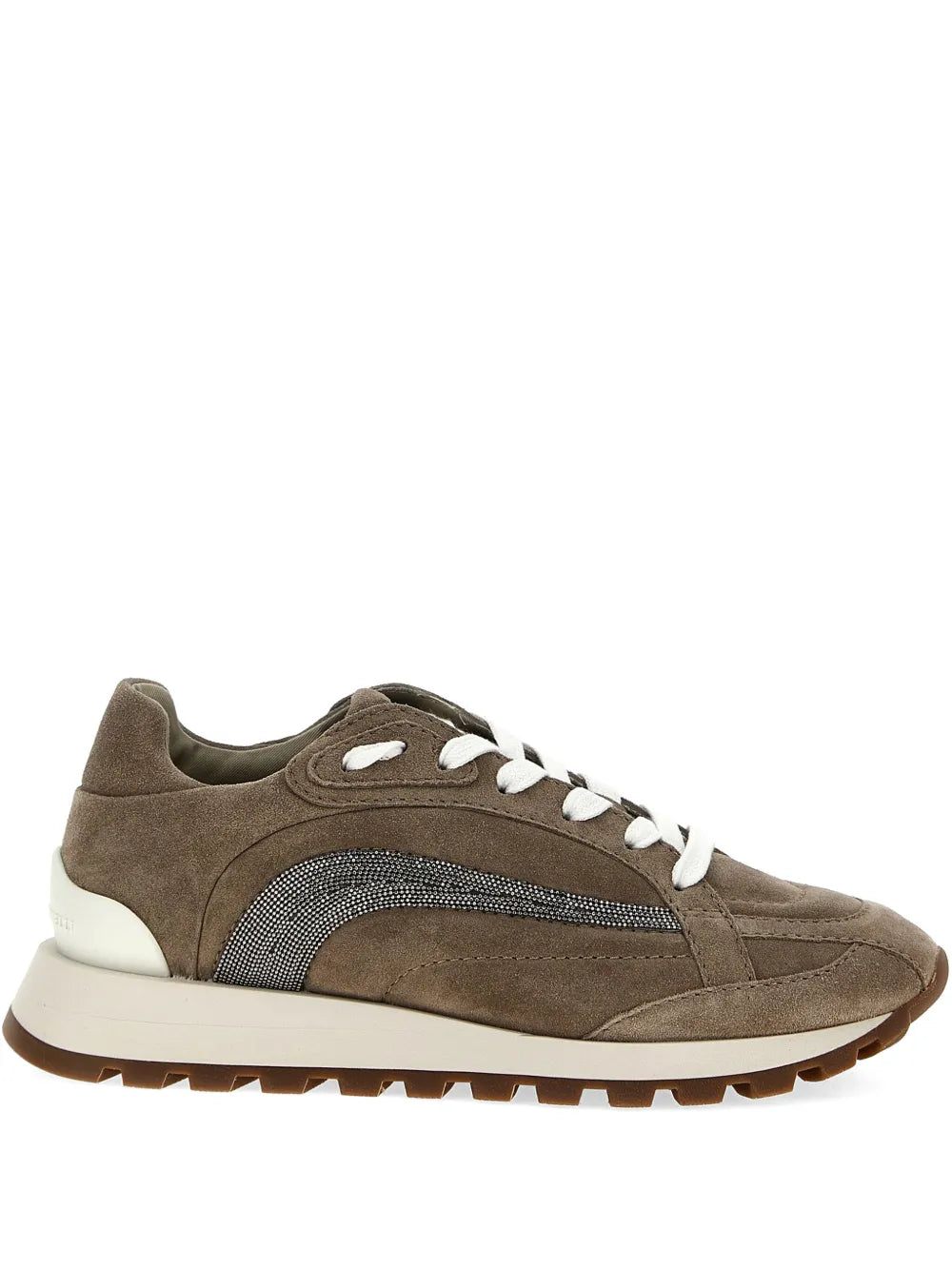 Brunello Cucinelli  Monili-embellished suede sneakers