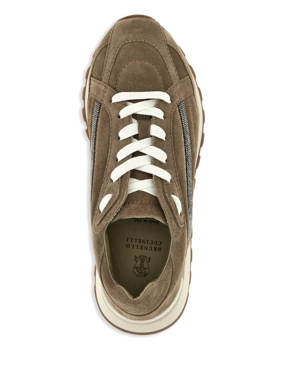 Brunello Cucinelli Monili-embellished suede sneakers