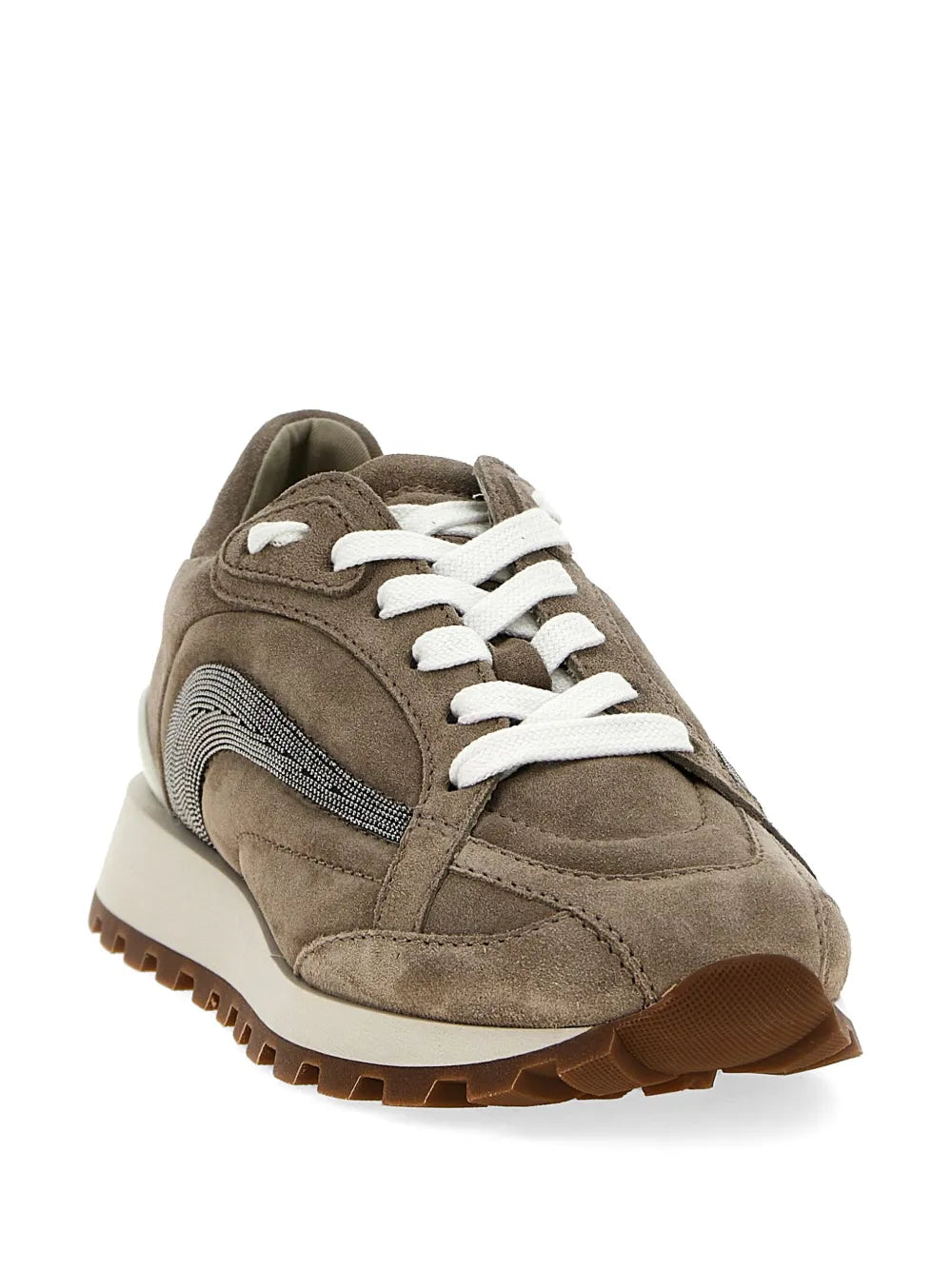 Brunello Cucinelli Monili-embellished suede sneakers