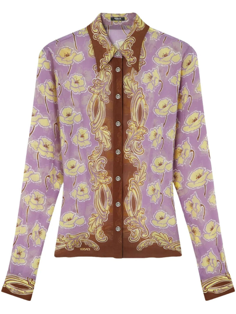 Versace  Poppies foulard shirt