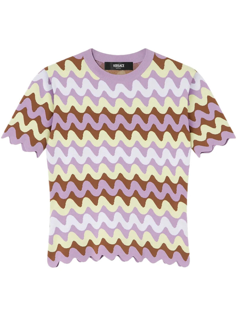 Versace  Wave jacquard knitted T-shirt