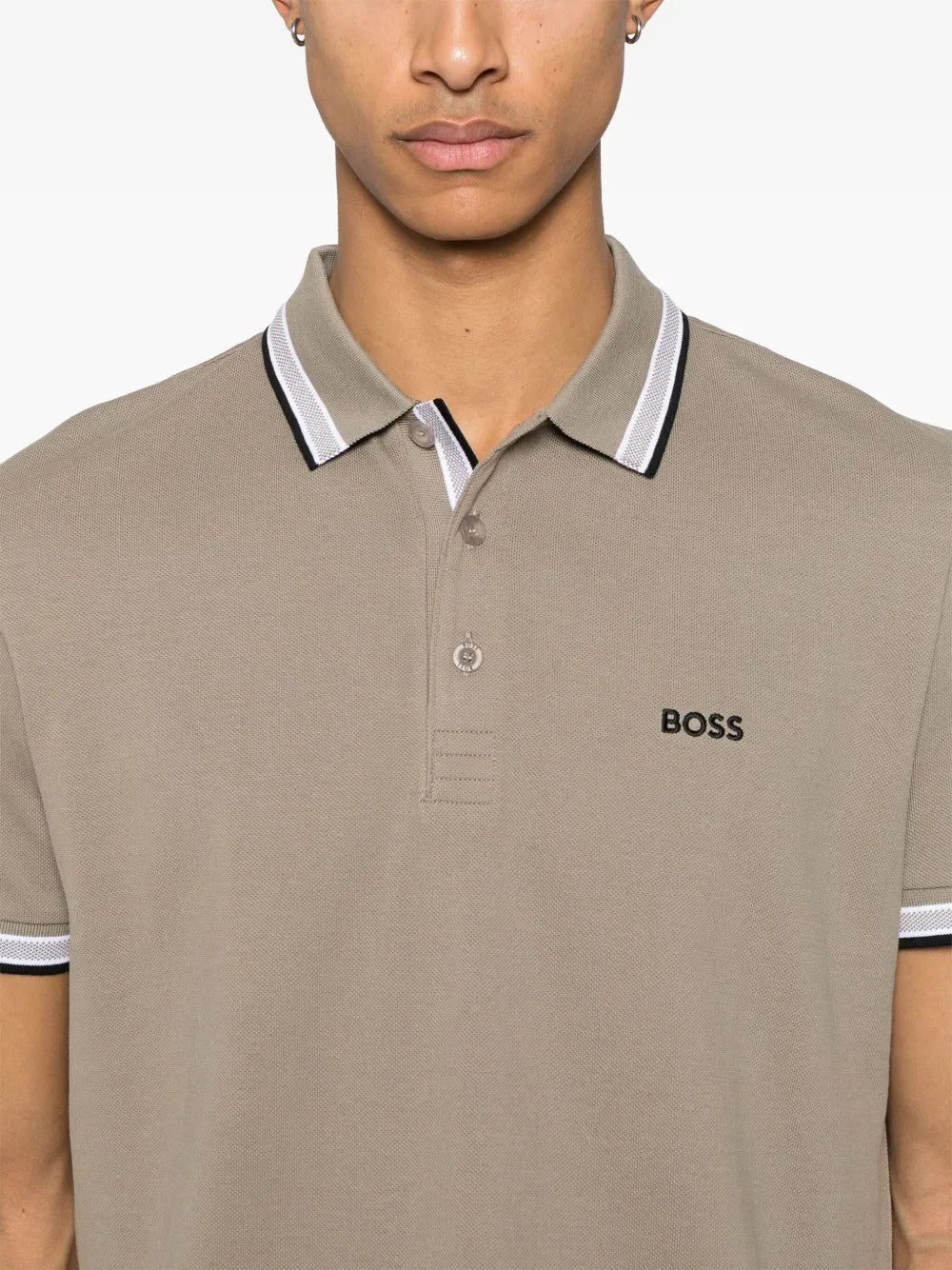 BOSS  logo-embroidered polo shirt