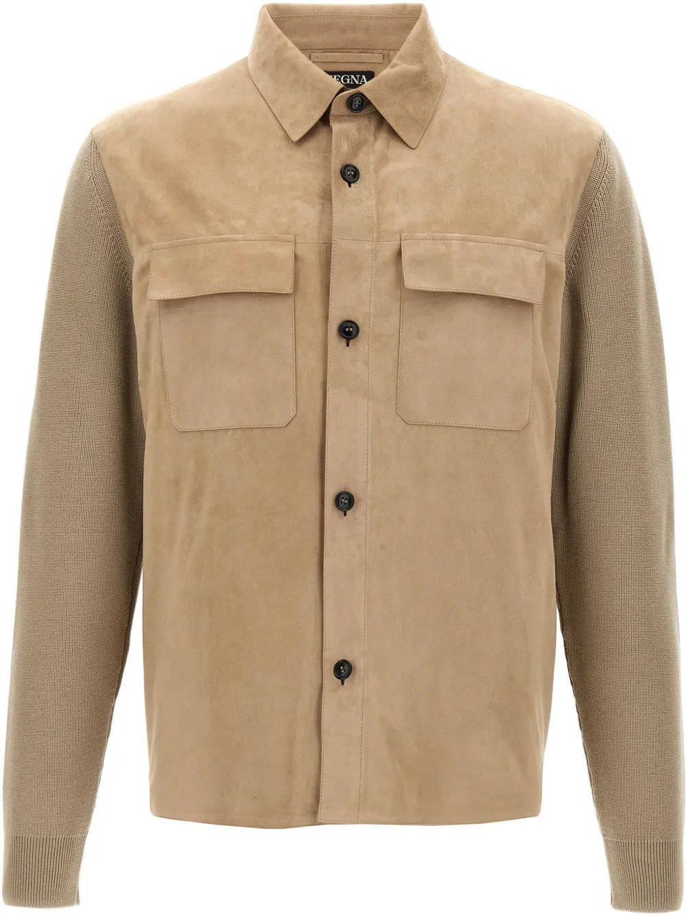Zegna two-material overshirt