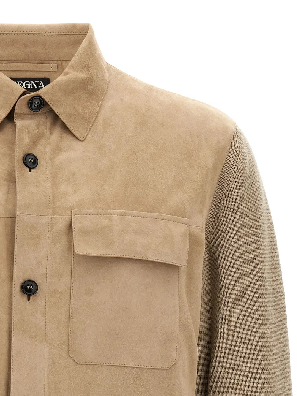 Zegna two-material overshirt